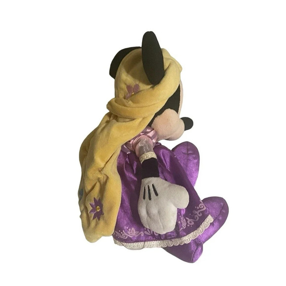 Plush Minnie Mouse Rapunzel Princess Disney Park14" w/Satin Dress Blond wig - Picture 8 of 12
